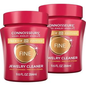 imageCONNOISSEURS Premium Edition Jewelry Cleaner Value Size 96oz  Pick from Fine Silver or Delicate Jewelry CleanerFine  96 Ounce  2 Pack