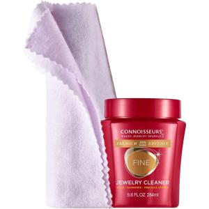imageCONNOISSEURS Premium Edition Jewelry Cleaner Value Size 96oz  Pick from Fine Silver or Delicate Jewelry CleanerFine  96 Ounce  Polishing Cloth