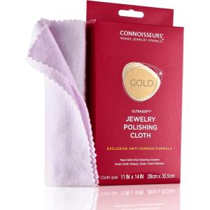 imageCONNOISSEURS Premium Edition Extra Large Ultrasoft Polishing Cloth with AntiTarnish Value Size 14x14 inches for Gold and Silver Jewelry 2 Cloths11 x 14 Inches  Gold