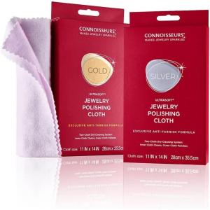 imageCONNOISSEURS Ultrasoft Gold ampamp Silver Jewelry Polishing Cloths Set of 2